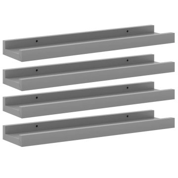 Vidaxl Stenske police 4 kosi sive 40x9x3 cm