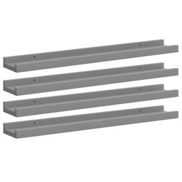 Vidaxl Stenske police 4 kosi sive 60x9x3 cm