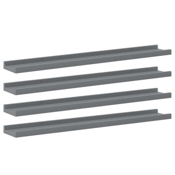 Vidaxl Stenske police 4 kosi sive 80x9x3 cm