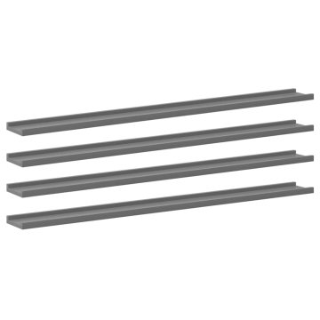 Vidaxl Stenske police 4 kosi sive 115x9x3 cm
