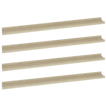 Vidaxl Stenske police 4 kosi sonoma hrast 100x9x3 cm