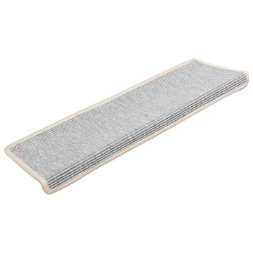 Vidaxl Stopniščne preproge 15 kosov 65x21x4 cm srebrne pravokotne robove