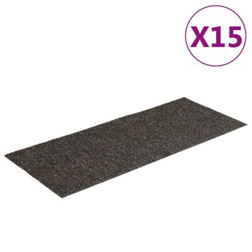 Vidaxl Preproge za stopnice samolepilne 15 kosov 60x25 cm antracitne pravokotne