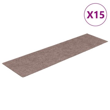 Vidaxl Preproge za stopnice samolepilne 15 kosov 76x20 cm svetlo rjave pravokotne