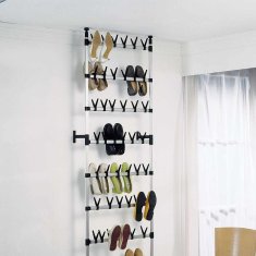 Vidaxl Teleskopsko stojalo za čevlje s palicami aluminij