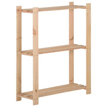Vidaxl 3-nadstropni regal s policami 60x28,5x90 cm trdna borovina