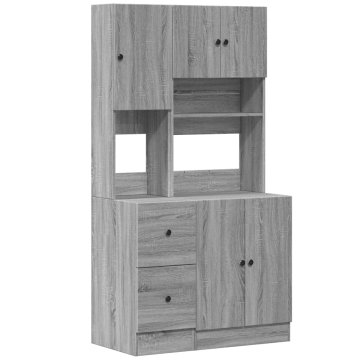 Vidaxl Kuhinjska omarica siva sonoma 95x50x180 cm inženirski les