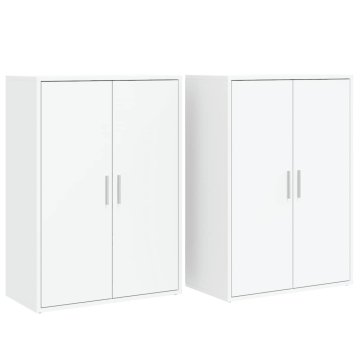 Vidaxl Komoda 2 kosa bela 60x31x84 cm inženirski les