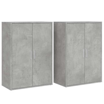 Vidaxl Komoda 2 kosa betonsko siva 60x31x84 cm inženirski les