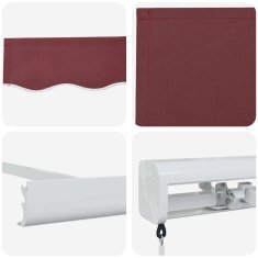 Vidaxl Ročna tenda 5 x 3 m Burgundija 100% poliester
