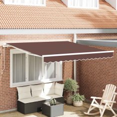 Vidaxl Ročna tenda 3 x 2,5 m Rjava 100% poliester