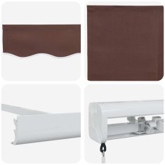 Vidaxl Ročna tenda 5 x 3 m Rjava 100% poliester