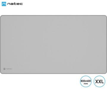 Natec COLORS XXL podloga za miško, 800x400mm, vodoodporna, protizdrsna, prešiti robovi, siva (Stony Gray)