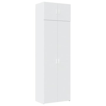 Vidaxl Ozka omara za shranjevanje bela 70x42,5x225 cm inženirski les