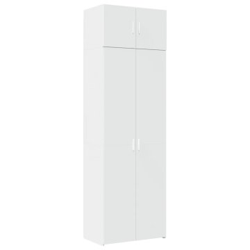 Vidaxl Ozka omara za shranjevanje bela 70x42,5x225 cm inženirski les