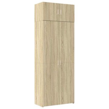Vidaxl Omara za shranjevanje sonoma hrast 80x42,5x225 cm inž. les
