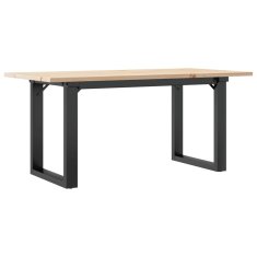 Vidaxl Klubska mizica O okvir 90x40x45 cm trdna borovina jeklo