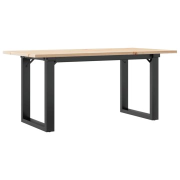 Vidaxl Klubska mizica O okvir 90x40x45 cm trdna borovina jeklo