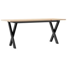 Vidaxl Klubska mizica X okvir 110x40x45 cm trdna borovina jeklo