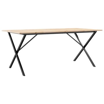 Vidaxl Jedilna miza X okvir 180x90x75 cm trdna borovina jeklo