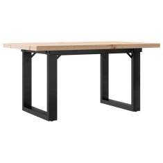 Vidaxl Klubska mizica O okvir 80x50x40,5 cm trdna borovina jeklo