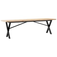 Vidaxl Klubska mizica X okvir 160x40x45,5cm trdna borovina jeklo