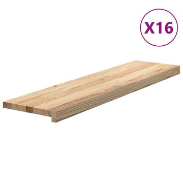 Vidaxl Podloge za stopnice 16 kosov 100x25x2 cm trdna hrastovina