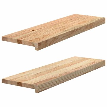 Vidaxl Podloge za stopnice 2 kosa 80x30x2 cm trdna hrastovina