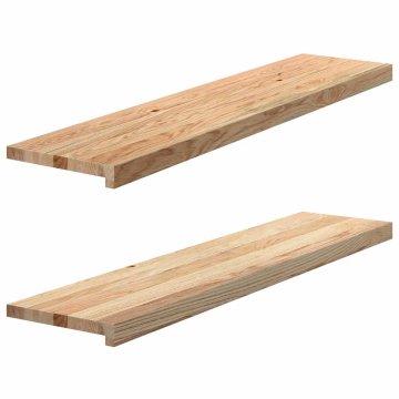 Vidaxl Podloge za stopnice 2 kosa 110x30x2 cm trdna hrastovina