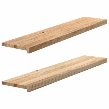 Vidaxl Podloge za stopnice 2 kosa 120x30x2 cm trdna hrastovina