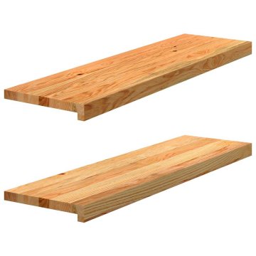 Vidaxl Podloge za stopnice 2 kosa rjave 90x25x2 cm trdna hrastovina