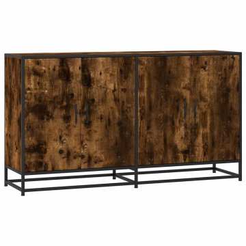 Vidaxl Komoda dimljeni hrast 134x35x76 cm inženirski les