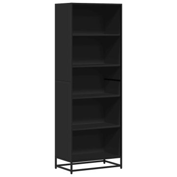 Vidaxl Knjižna omara črna 60x35x170,5 cm inženirski les