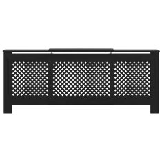 Vidaxl Pokrov za radiator črn MDF 205 cm