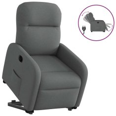 Vidaxl Električni naslanjač s funkcijo vstajanja temno siv