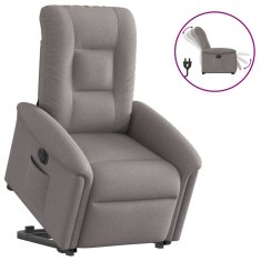 Vidaxl Električni naslanjač s funkcijo vstajanja taupe blago