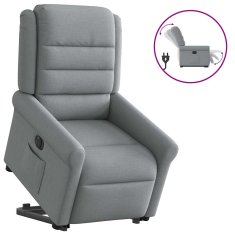Vidaxl Električni naslanjač s funkcijo vstajanja svetlo siv