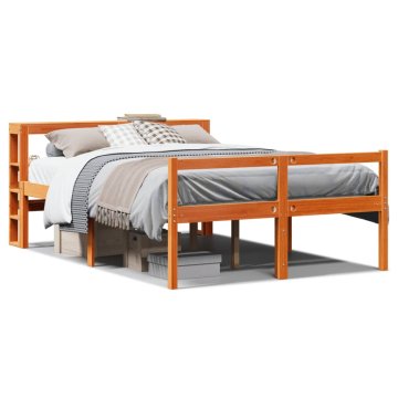 Vidaxl Bed Frame 2 kos Voščeno rjava 160 x 200 cm