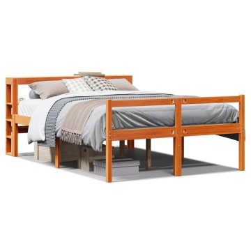 Vidaxl Bed Frame 2 kos Voščeno rjava 135 x 190 cm
