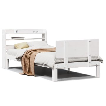 Vidaxl Bed Frame 2 kos Bela 100 x 200 cm Solid pine wood, Plywood