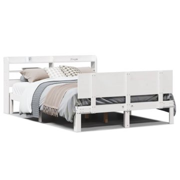 Vidaxl Bed Frame 2 kos Bela 150 x 200 cm Solid Pine Wood, Plywood