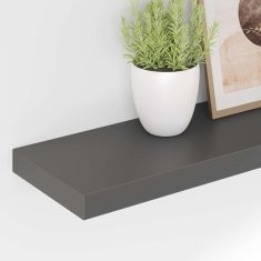 Vidaxl Stenske police 2 kosa visok sijaj sive 90x23,5x3,8 cm MDF