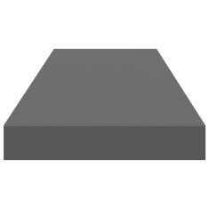 Vidaxl Stenske police 2 kosa visok sijaj sive 80x23,5x3,8 cm MDF