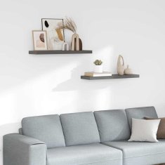 Vidaxl Stenske police 2 kosa visok sijaj sive 80x23,5x3,8 cm MDF