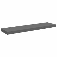 Vidaxl Stenske police 2 kosa visok sijaj sive 90x23,5x3,8 cm MDF