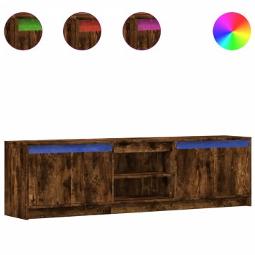 Vidaxl TV omarica LED dimljeni hrast 180x34x50 cm inženirski les