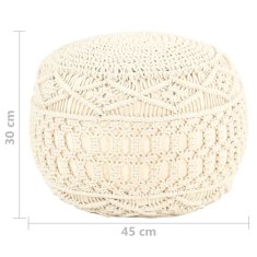 Vidaxl Ročno izdelan tabure makrame 45x30 cm bombaž