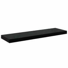 Vidaxl Stenske police 2 kosa visok sijaj črne 80x23,5x3,8 cm MDF