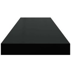 Vidaxl Stenske police 2 kosa visok sijaj črne 80x23,5x3,8 cm MDF