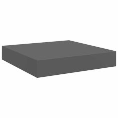 Vidaxl Stenske police 2 kosa visok sijaj sive 23x23,5x3,8 cm MDF